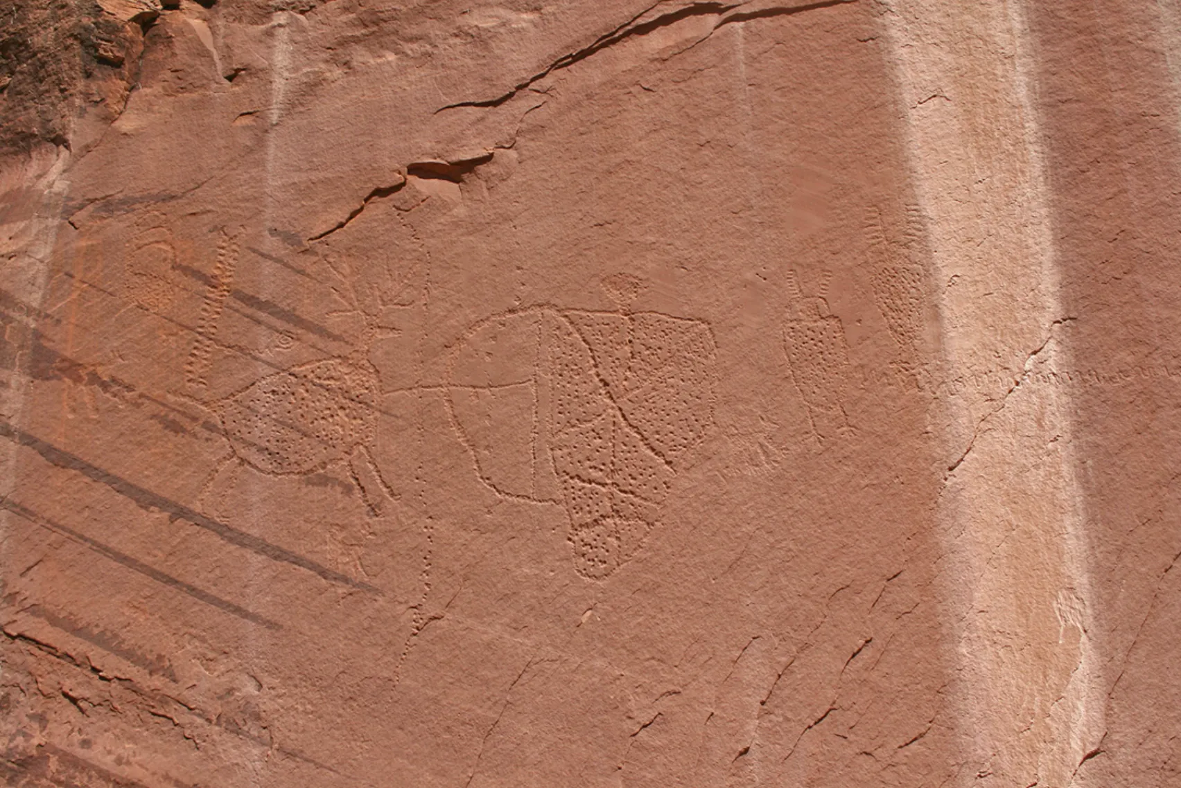 A photograph of a petroglyph somewhere in Arizona